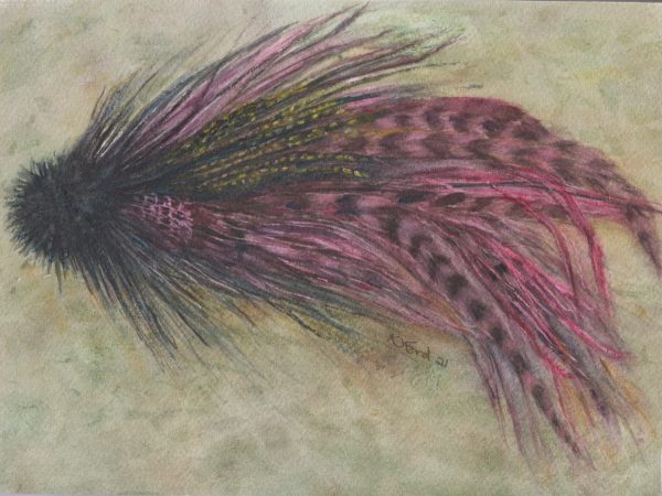Musky Fly Buford Style Single Black with Purple feathers