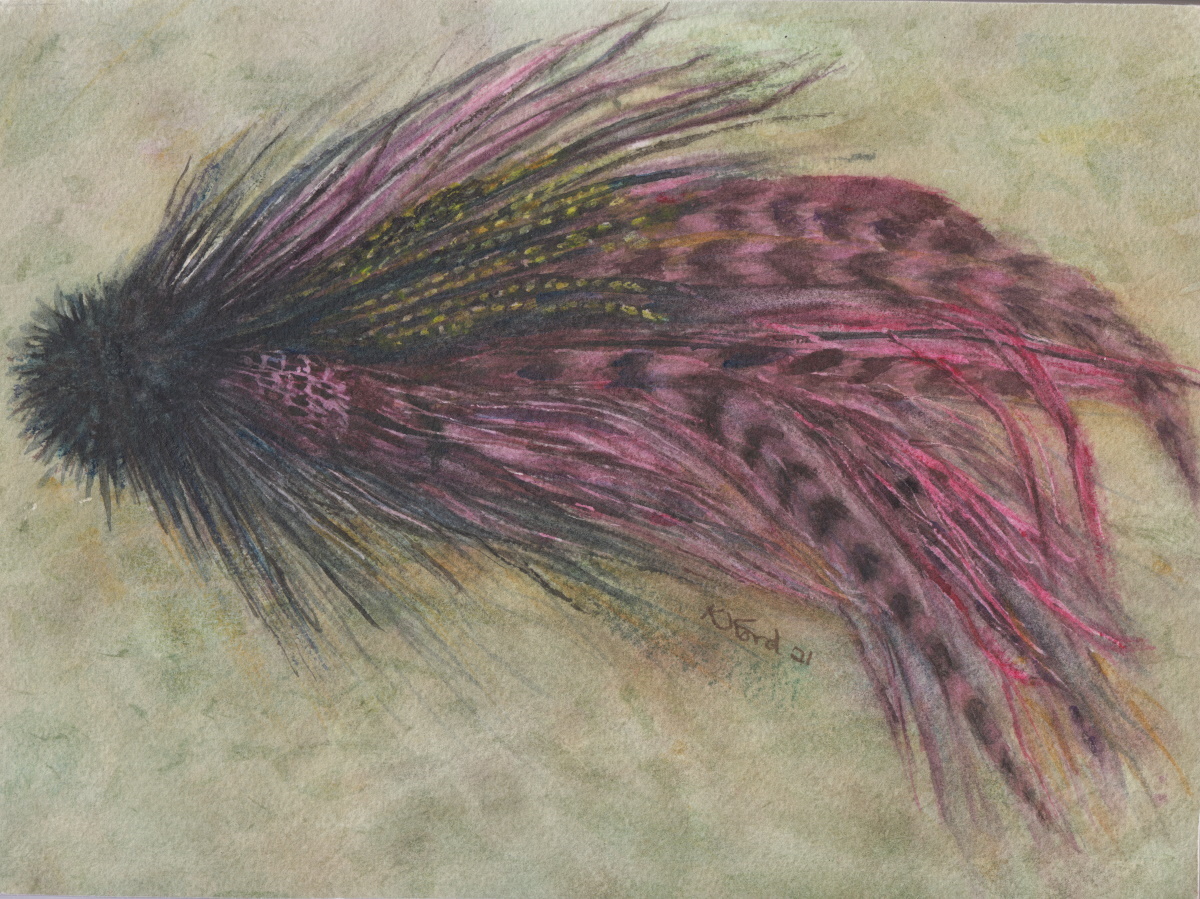 Double Trouble Musky Fly Watercolor Painting