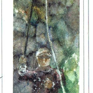 A fly fishing watercolor bookmark capturing the energy of a cast in mid-current. Perfect for anglers, readers, and lovers of river life.
