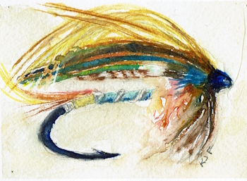 Full Dressed Salmon Fly blue and yellow