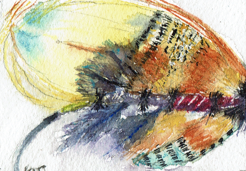 Evangeline Salmon Fly with large yellow wing