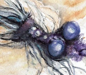 Purple eyes with shiny flash.