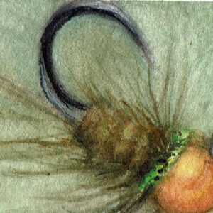 a orange beaded nymph